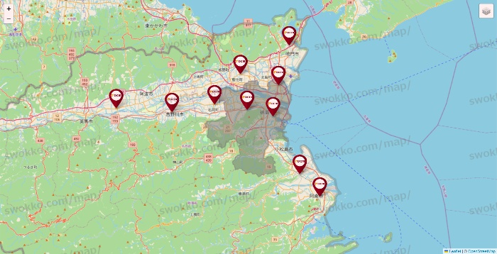 徳島県のDCMの店舗地図