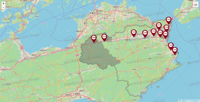 徳島県のDCMの店舗地図