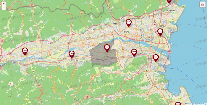 徳島県のDCMの店舗地図