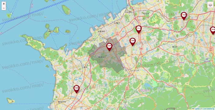 香川県のDCMの店舗地図