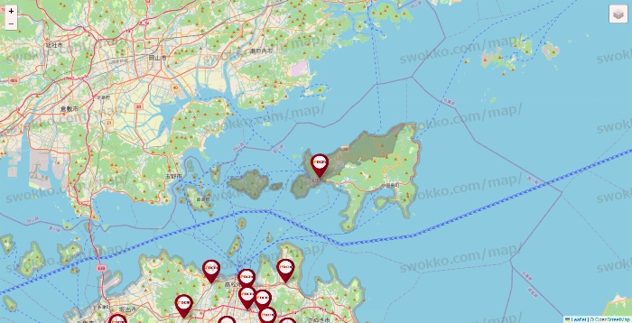 香川県のDCMの店舗地図