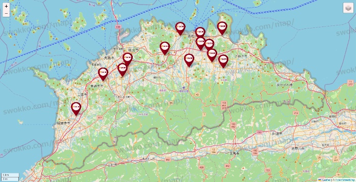 香川県のDCMの店舗地図