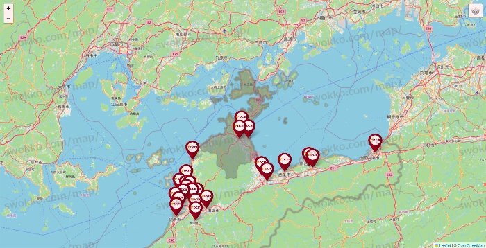 愛媛県のDCMの店舗地図