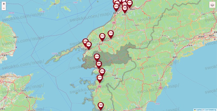 愛媛県のDCMの店舗地図