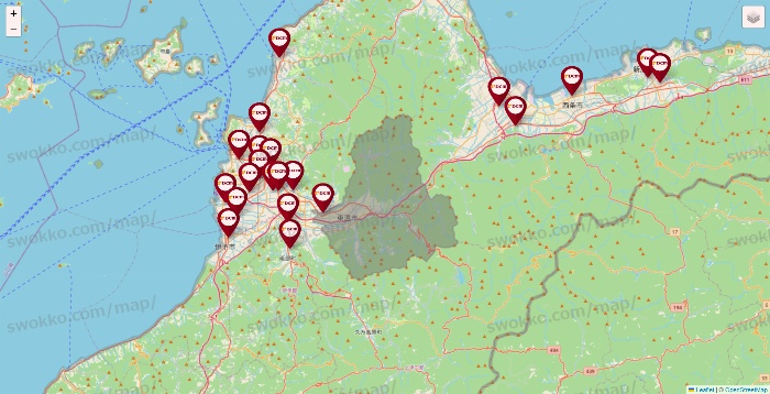 愛媛県のDCMの店舗地図