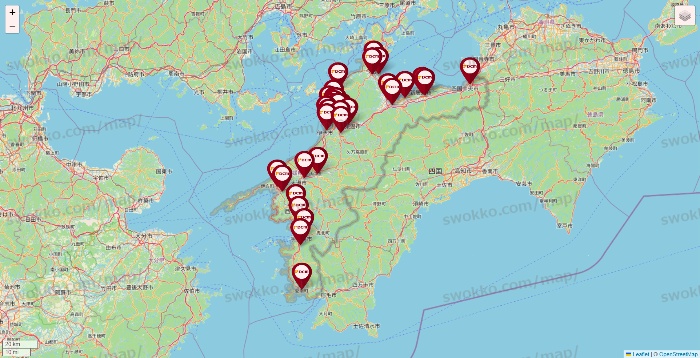 愛媛県のDCMの店舗地図