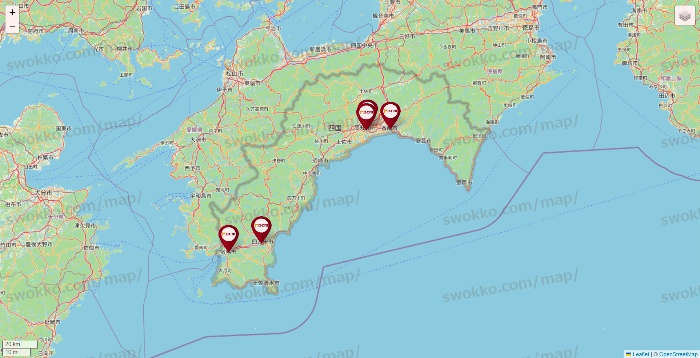高知県のDCMの店舗地図