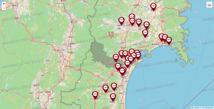 宮城県のDCMの店舗地図