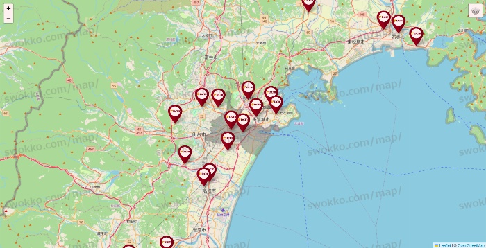宮城県のDCMの店舗地図