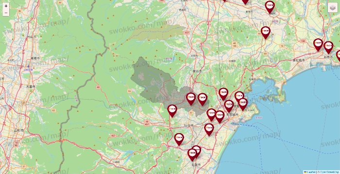 宮城県のDCMの店舗地図
