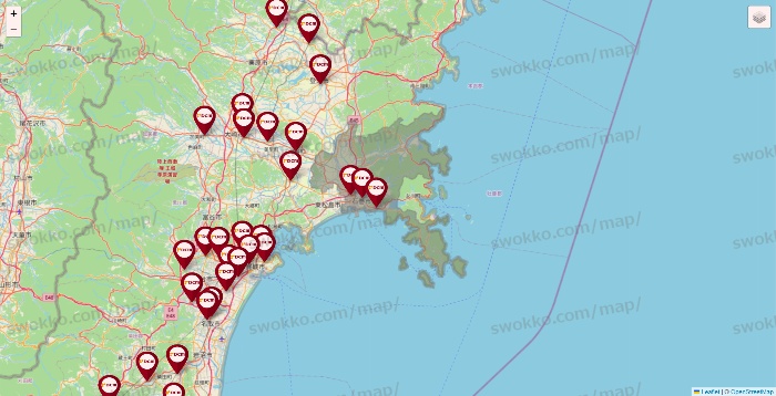 宮城県のDCMの店舗地図