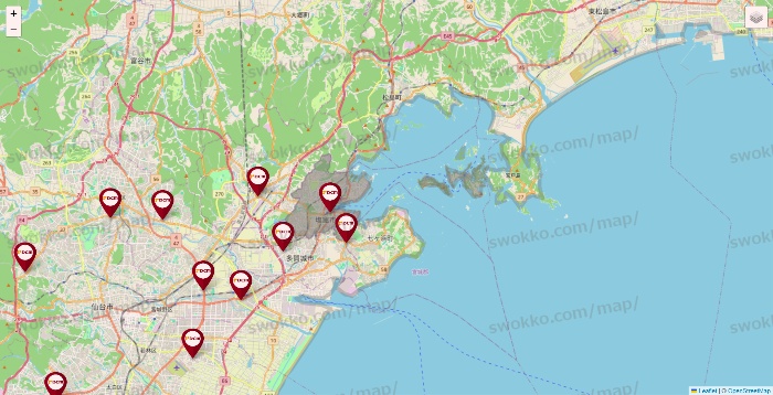 宮城県のDCMの店舗地図