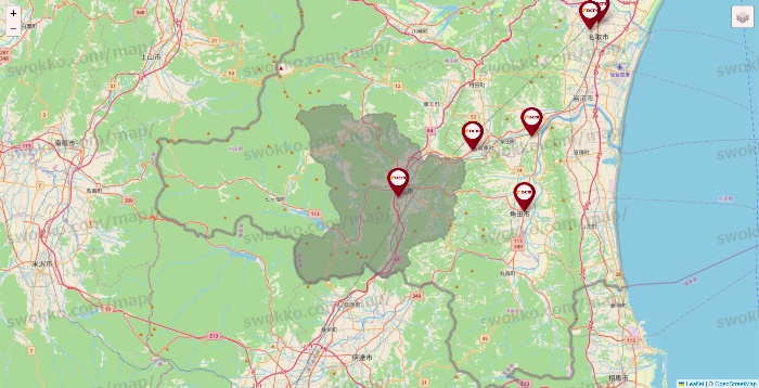 宮城県のDCMの店舗地図