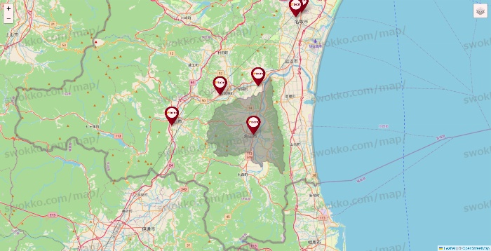 宮城県のDCMの店舗地図