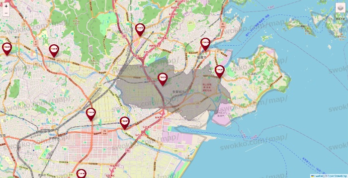 宮城県のDCMの店舗地図