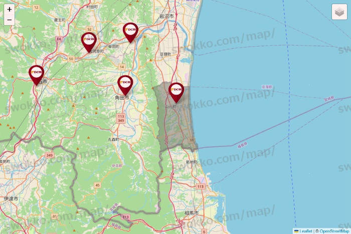 宮城県のDCMの店舗地図