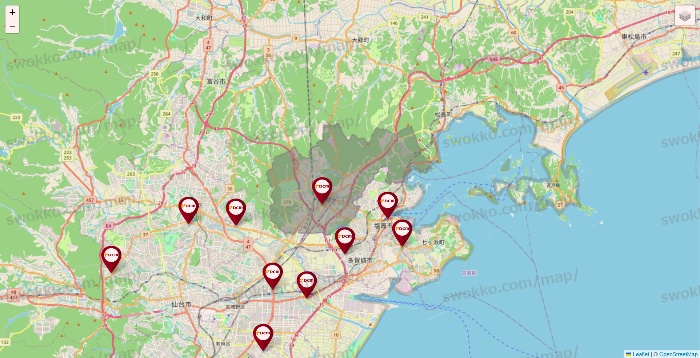 宮城県のDCMの店舗地図