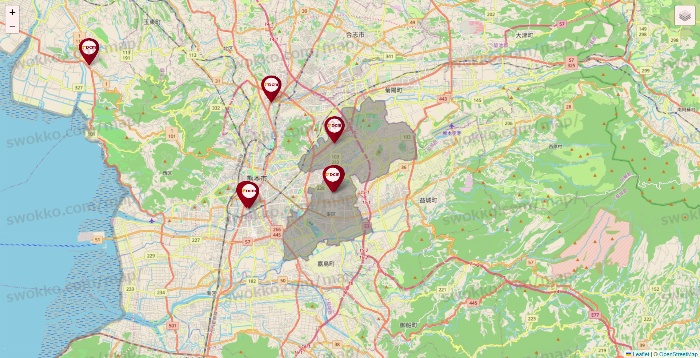 熊本県のDCMの店舗地図