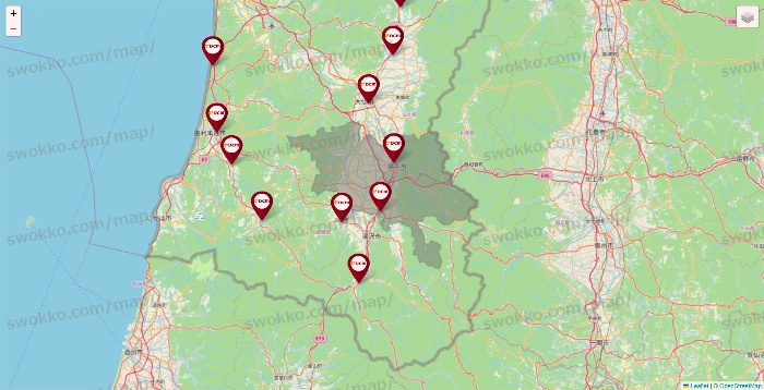 秋田県のDCMの店舗地図