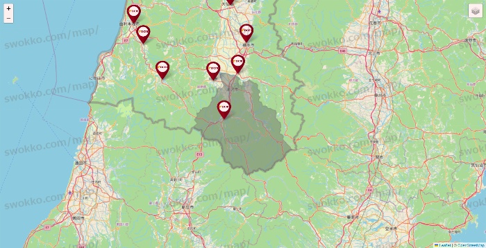 秋田県のDCMの店舗地図