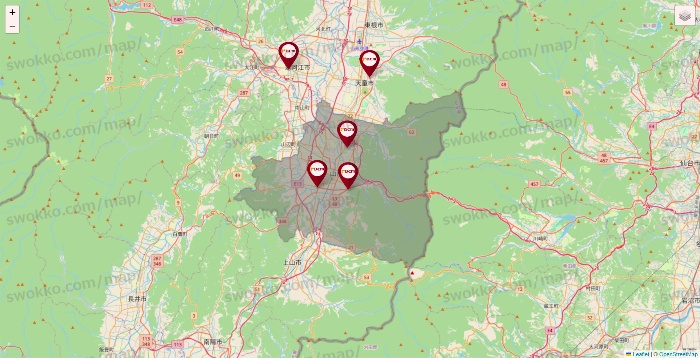 山形県のDCMの店舗地図