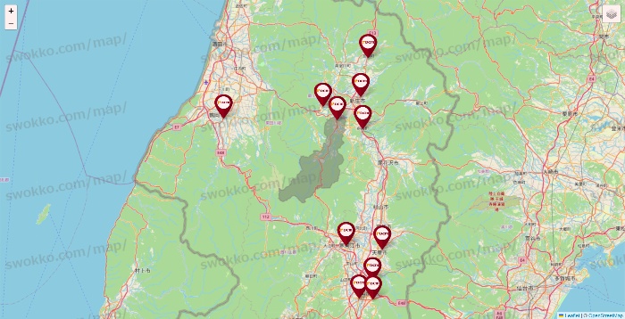 山形県のDCMの店舗地図