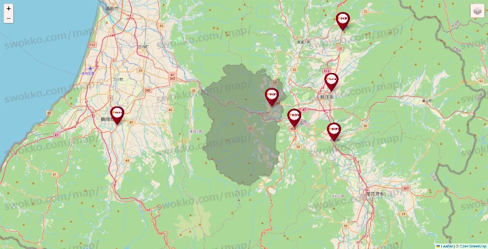 山形県のDCMの店舗地図