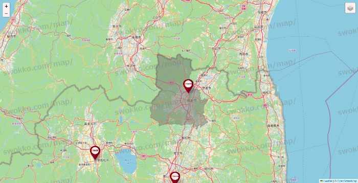 福島県のDCMの店舗地図
