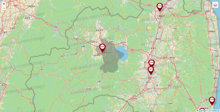福島県のDCMの店舗地図