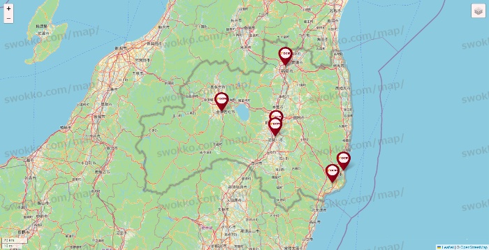 福島県のDCMの店舗地図
