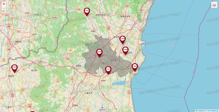 茨城県のDCMの店舗地図