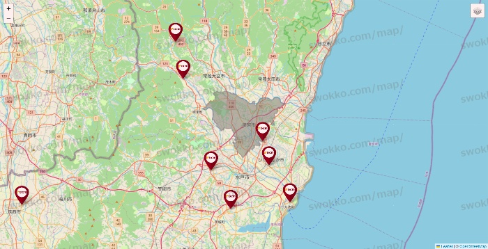 茨城県のDCMの店舗地図