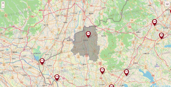 茨城県のDCMの店舗地図