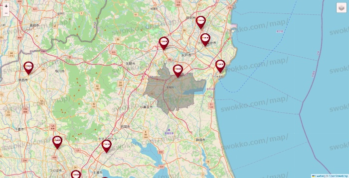 茨城県のDCMの店舗地図