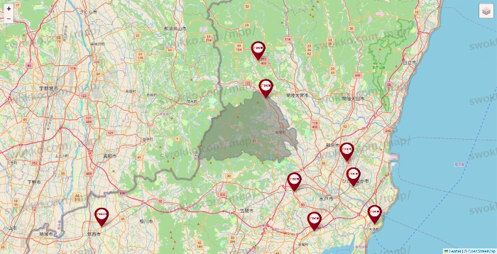 茨城県のDCMの店舗地図