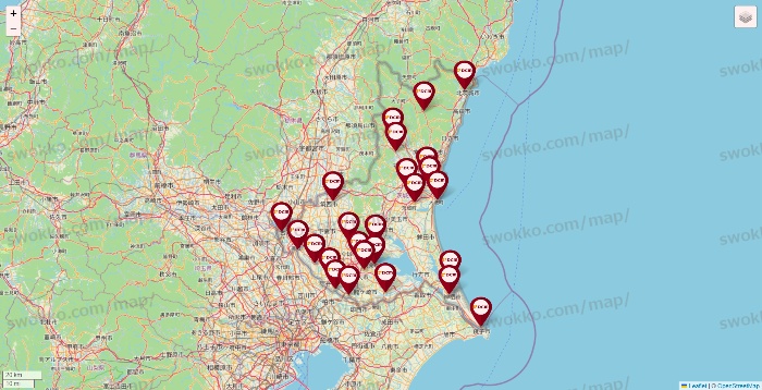 茨城県のDCMの店舗地図