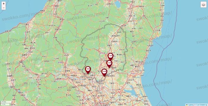 栃木県のDCMの店舗地図