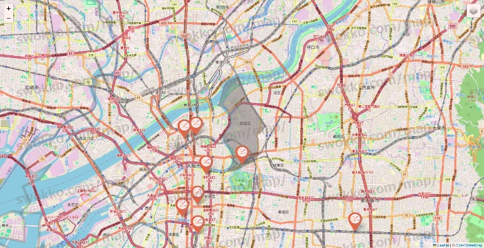 大阪府のDione（ディオーネ）の店舗地図