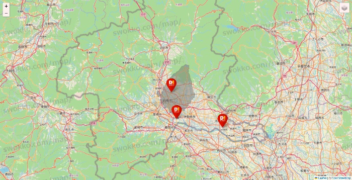 群馬県のDirex（ダイレックス）の店舗地図