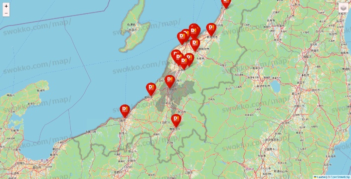 新潟県のDirex（ダイレックス）の店舗地図