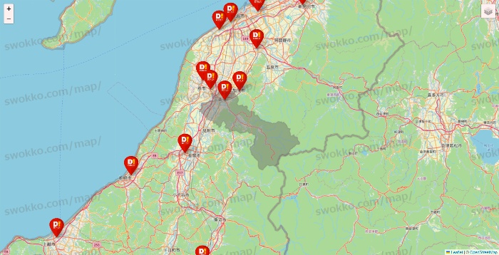 新潟県のDirex（ダイレックス）の店舗地図
