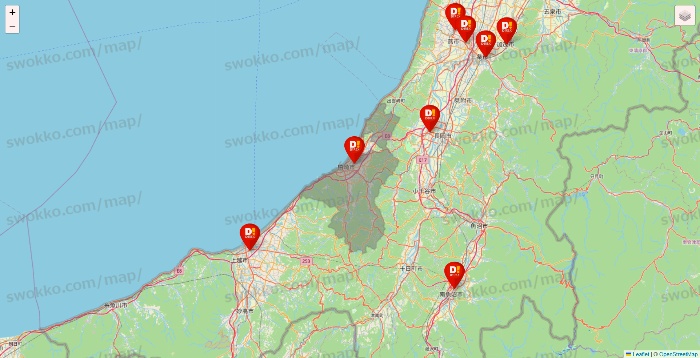 新潟県のDirex（ダイレックス）の店舗地図