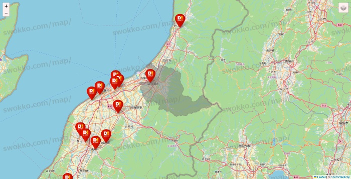 新潟県のDirex（ダイレックス）の店舗地図