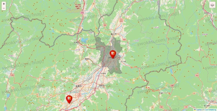 長野県のDirex（ダイレックス）の店舗地図
