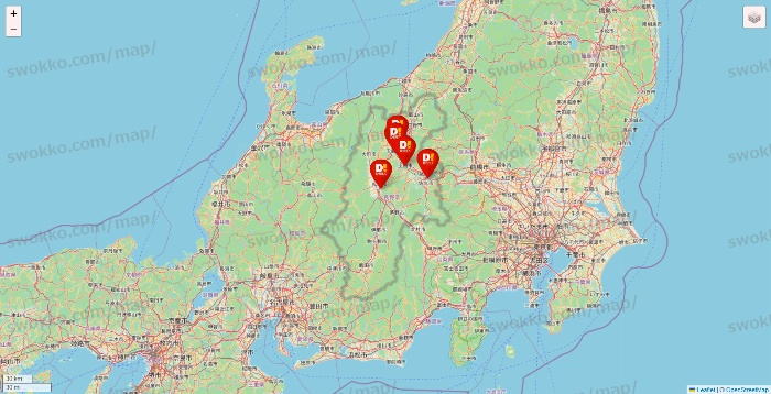 長野県のDirex（ダイレックス）の店舗地図