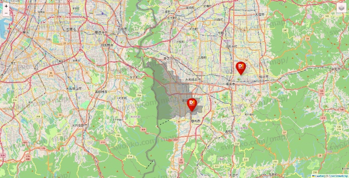 奈良県のDirex（ダイレックス）の店舗地図