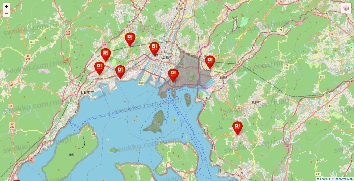 広島県のDirex（ダイレックス）の店舗地図