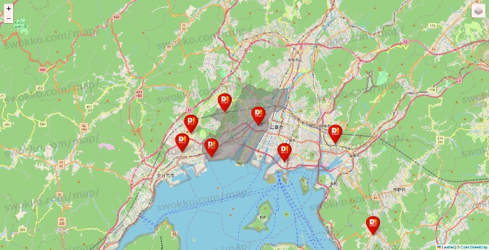 広島県のDirex（ダイレックス）の店舗地図