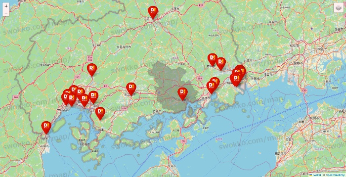 広島県のDirex（ダイレックス）の店舗地図