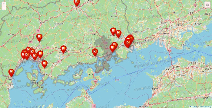 広島県のDirex（ダイレックス）の店舗地図